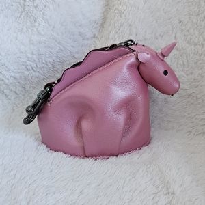NWOT Coach pink unicorn pouch